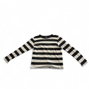 H&M Black and White Striped Long Sleeve Tee